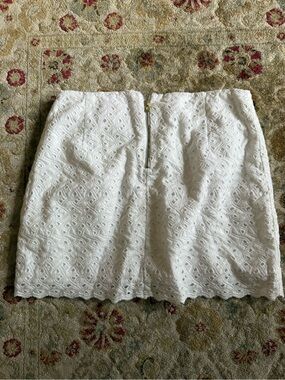 Lilly Pulitzer White Eyelet Mini Skirt with Back Zip
